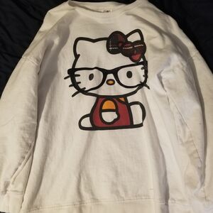 Hello Kitty White Sweatshirt with Cute Bow Design